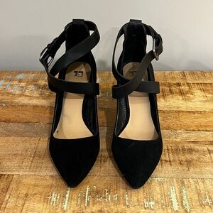 Joe's Jeans - Black Suede Ankle Strap Heel [Women - Size 8]